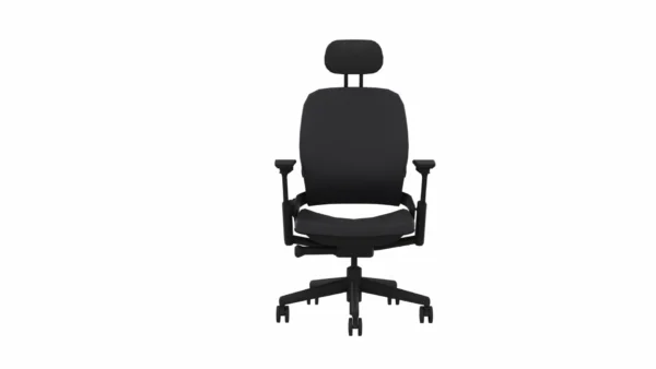 High quality Ergonomic Chair with Headrest - Steelcase Leap - Black - Front View