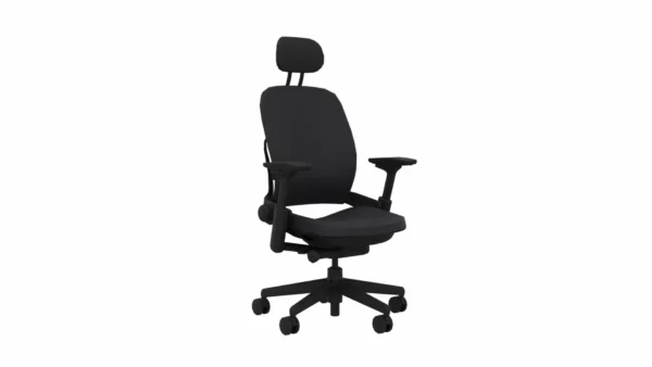 High quality Ergonomic Chair with Headrest - Steelcase Leap - Black - Side View