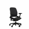 High quality Ergonomic Chair - Steelcase Leap - Black - No Headrest - Side View