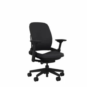 High quality Ergonomic Chair - Steelcase Leap - Black - No Headrest - Side View