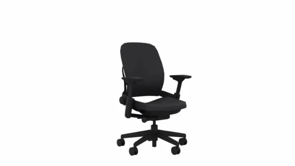 High quality Ergonomic Chair - Steelcase Leap - Black - No Headrest - Side View