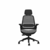 Ergonomic Office Chair with Headrest - Steelcase Series 1 - Ash Color - Front View