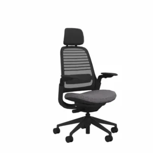 Ergonomic Office Chair with Headrest - Steelcase Series 1 - Ash Color - Side View