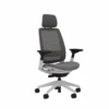 Premium Ergonomic Chair with Headrest - Steelcase Series 2 - Ash Color - Side View