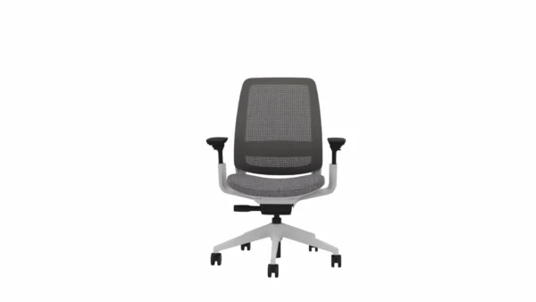 Premium Ergonomic Chair - Steelcase Series 2 - Ash Color - No Headrest - Front View