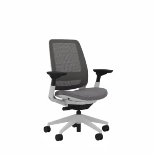 Premium Ergonomic Chair - Steelcase Series 2 - Ash Color - No Headrest - Side View